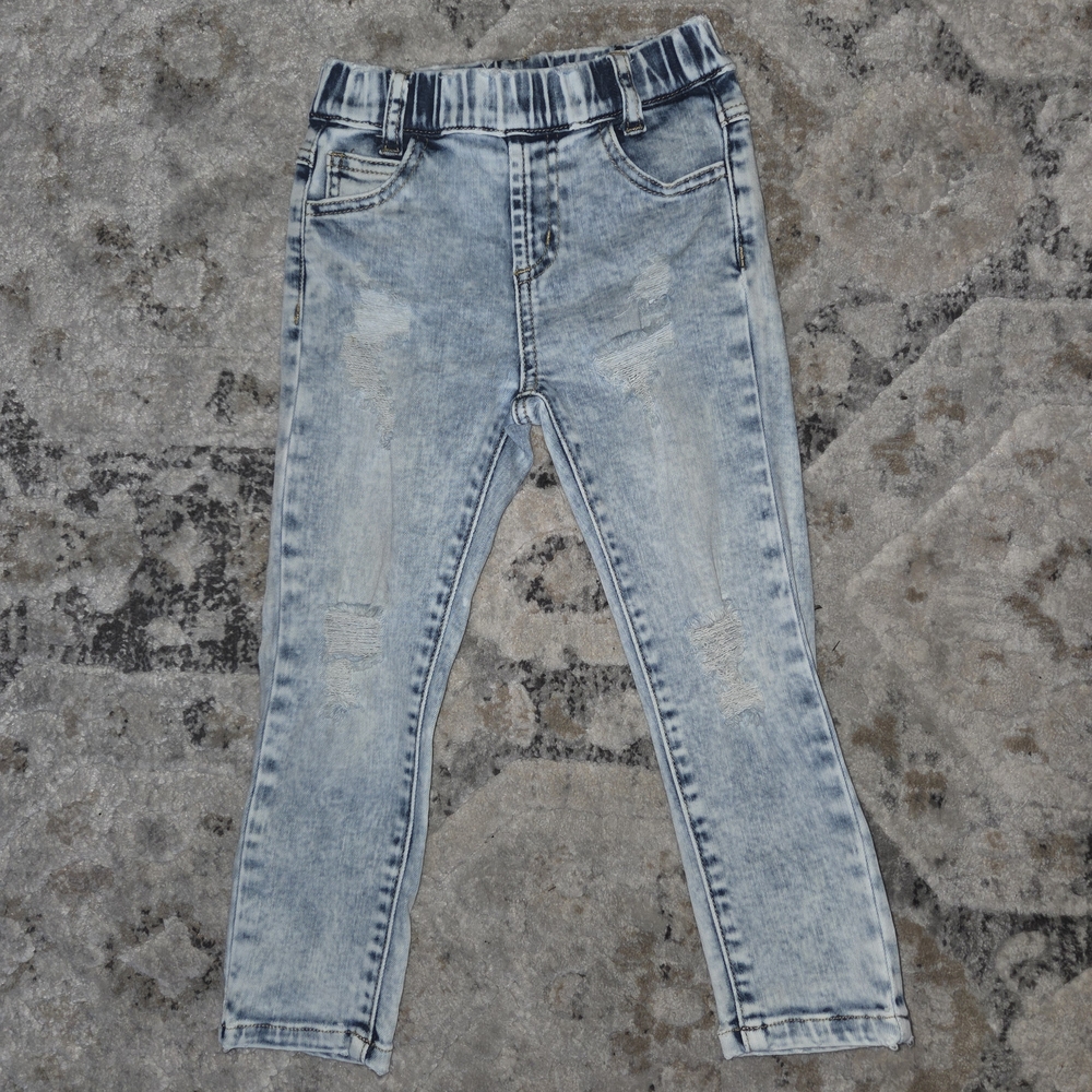 George Hats Acid Wash Distressed Denim Pants Size 3/4T